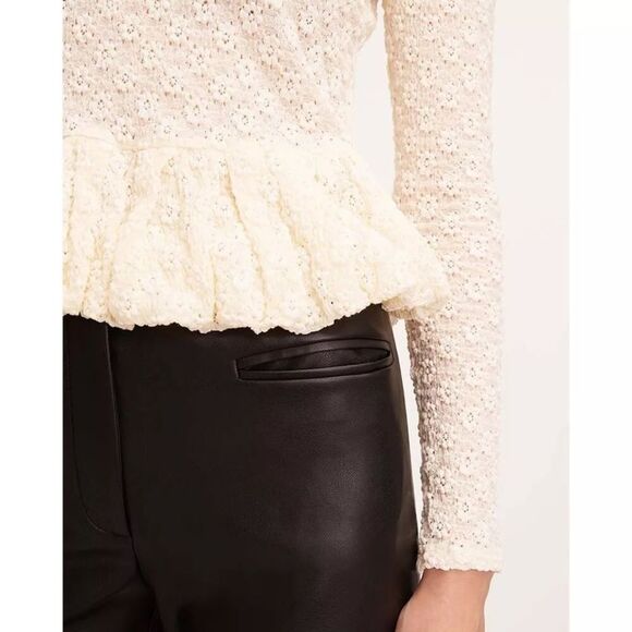 REBECCA TAYLOR Stretch Lace Peplum Top Sheer S NEW with Tags - Picture 10 of 15